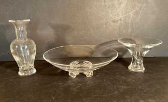 3 Pieces Of Vintage Steuben Glass