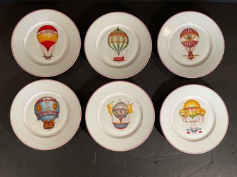 6 Limoges Hot Air Balloon Plates