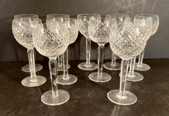 11 Waterford 'BOYNE HOCK' Pattern Wine Glasses