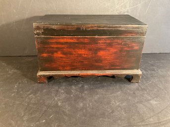 Antique 19th C Document Box With Bracket Base And Shelf