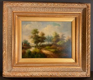 G. Wood Rock Contemporary Oil Painting Of A Farmland Scene