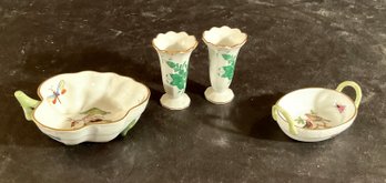 4 Pieces Of Herend Handpainted Porcelain