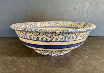 Antique Blue Sponge Ware Bowl