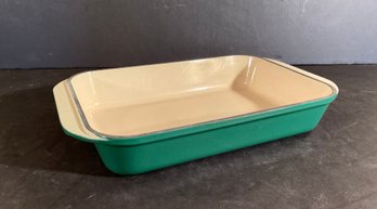 Le Creuset #30  Cast Iron Rectangular Cast Iron Baking Dish In Forest Green