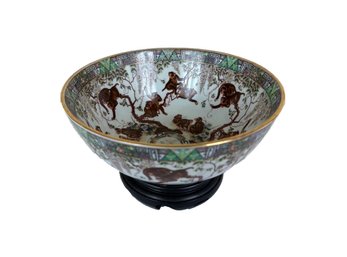 Chinese Porcelain Bowl With Monkeys