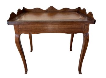 Italian Fruitwood 2 Drawer Leather Top Desk