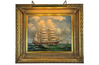 Robinson Jones Oil On Canvas China Trade US Clipper Ship