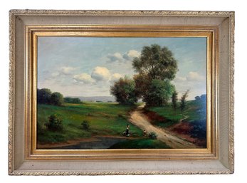 Signed European School Oil On Canvas Of A Landscape