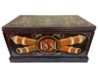 Hand Painted 6 Board Campaign Trunk