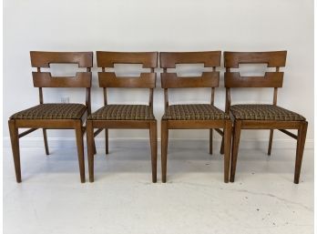 Set Of 4 Mid Century Foster McDavid Solid Oak Dining Chairs