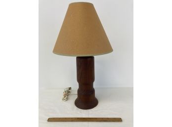 Mid Century Style Turned Walnut Table Lamp