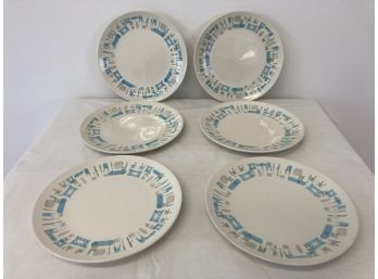 Set Of 6 Blue Heaven Royal China Dinner Plates