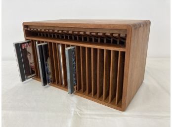 Kalmar Designs Teak Wood Hanging CD Storage Dispenser Cabinet