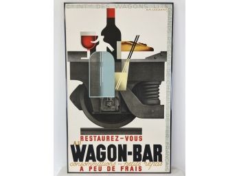 1989 A.M. Cassandre Wagon Bar Lithograph Poster Art Deco