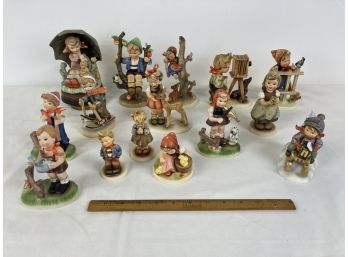Lot Of 15 Vintage Ceramic Figurines Mostly Hummel