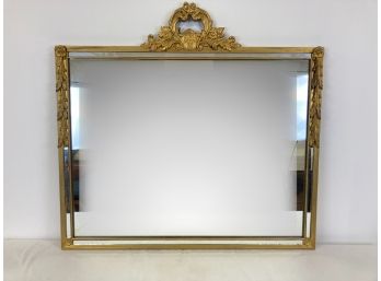Vintage French Carved Gold Painted Mirror