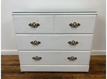 Vintage White Painted 3 Drawer Chest By Mastercraft (A)