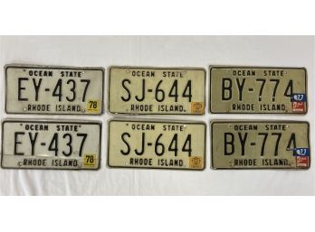 Vintage 1970s RI License Plates