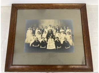 Antique Fumed Oak Frame With Silver Albumen Photograph