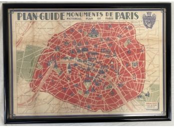 Pictorial Plan Map Of Paris Reproduction 2008