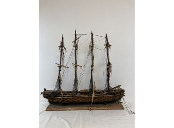 Vintage Made In Spain Wood And Plastic Ship Model