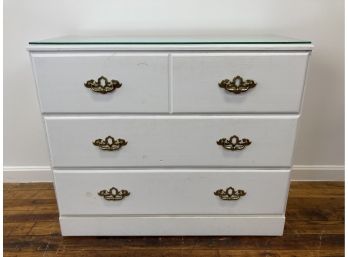 Vintage White Painted 3 Drawer Chest By Mastercraft (B)