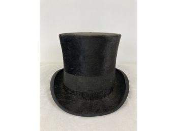 Antique Knox Black Silk Top Hat