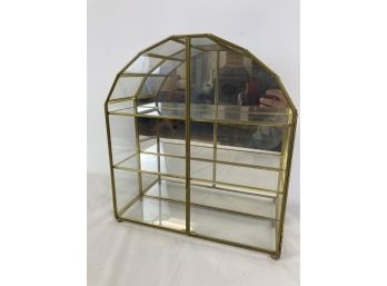 Vintage Brass And Glass Display Shelf