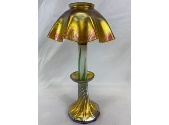 Louis Comfort Tiffany Favrile Art Glass Candlestick Lamp
