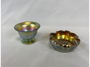 Pair Of L.C. Tiffany Favrile Glass Salts