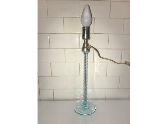 Vintage Blue Glass Lamp