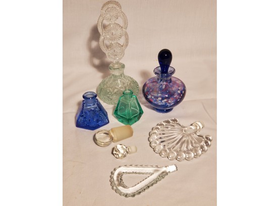Lot Of Mismatched Perfume Bottles  And Stoppers