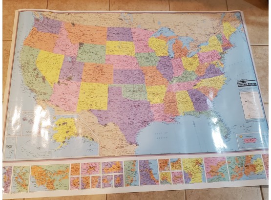 Laminated Hammond Map Of US