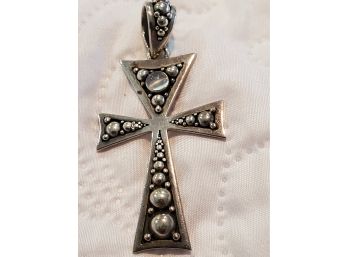 Sterling Cross With Moonstone- BA Suarti