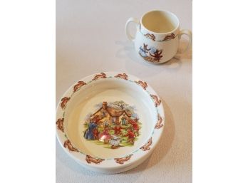 1960s Bunnykins Baby Bowl And Cup