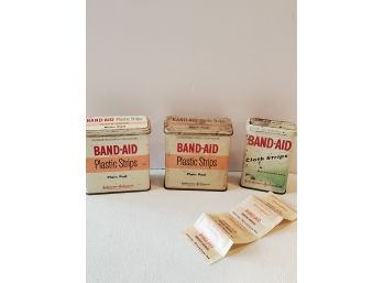 3 Metal Band Aid Tins