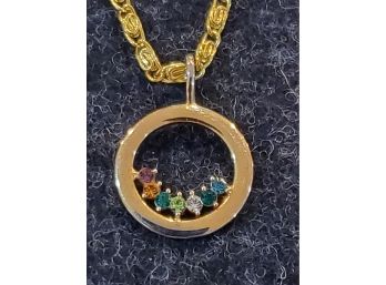 Gold Tone 925 Silver Pendant With Necklace