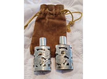 Two Small Sterling Perfume Bottles
