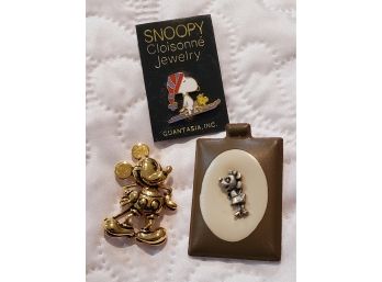 Mickey Minnie And Snoopy Pins
