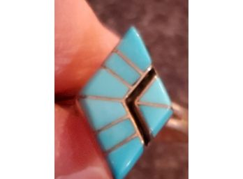 Size 7 Turquoise  Zuni Ring