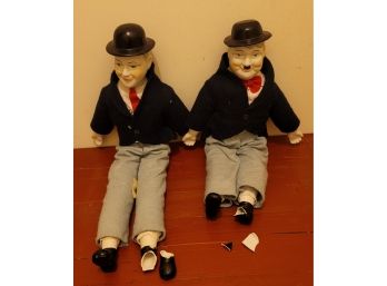 Bisque Laurel & Hardy Dolls - Please Read