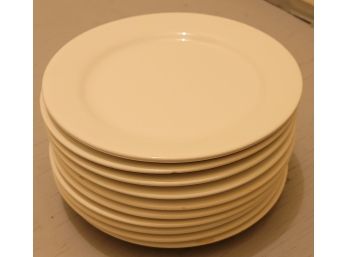 10- Pier One 8' White Dishes- Some Have Rim Chips