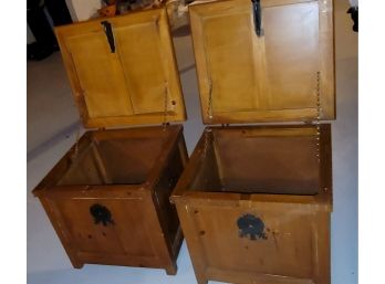 Pair Of Side Table Cubes With Storage