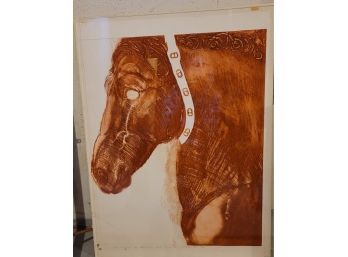Ivan Valchev  - Red Etching - Artist Proof- 3d Stage- Big Horse Head Edition 99 Or Less  NYC 2006