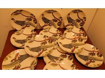 12 - 9' Pottery Barn Pheasant Plates