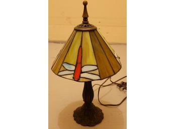 15' Dragonfly Lamp With Slag Glass Shade