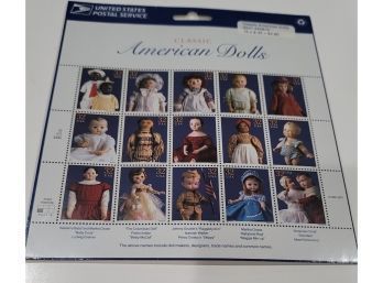 Classic American Dolls Stamp Sheet - Sealed
