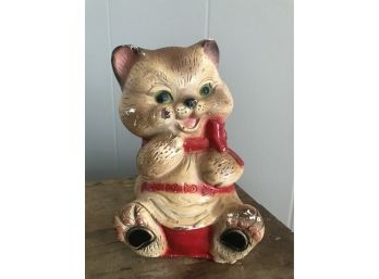 Vintage Chalkware Cat Carnival Prize Bank