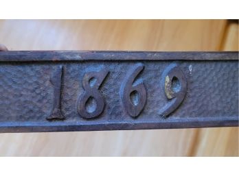 15' Cast Metal 1869 Sign
