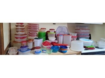 Large Collection Of Tupperware And Plastic Containers